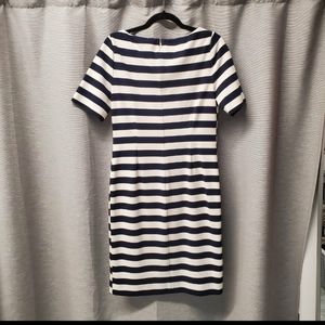 Tory Burch Blue Augusta Striped Mini Dress
